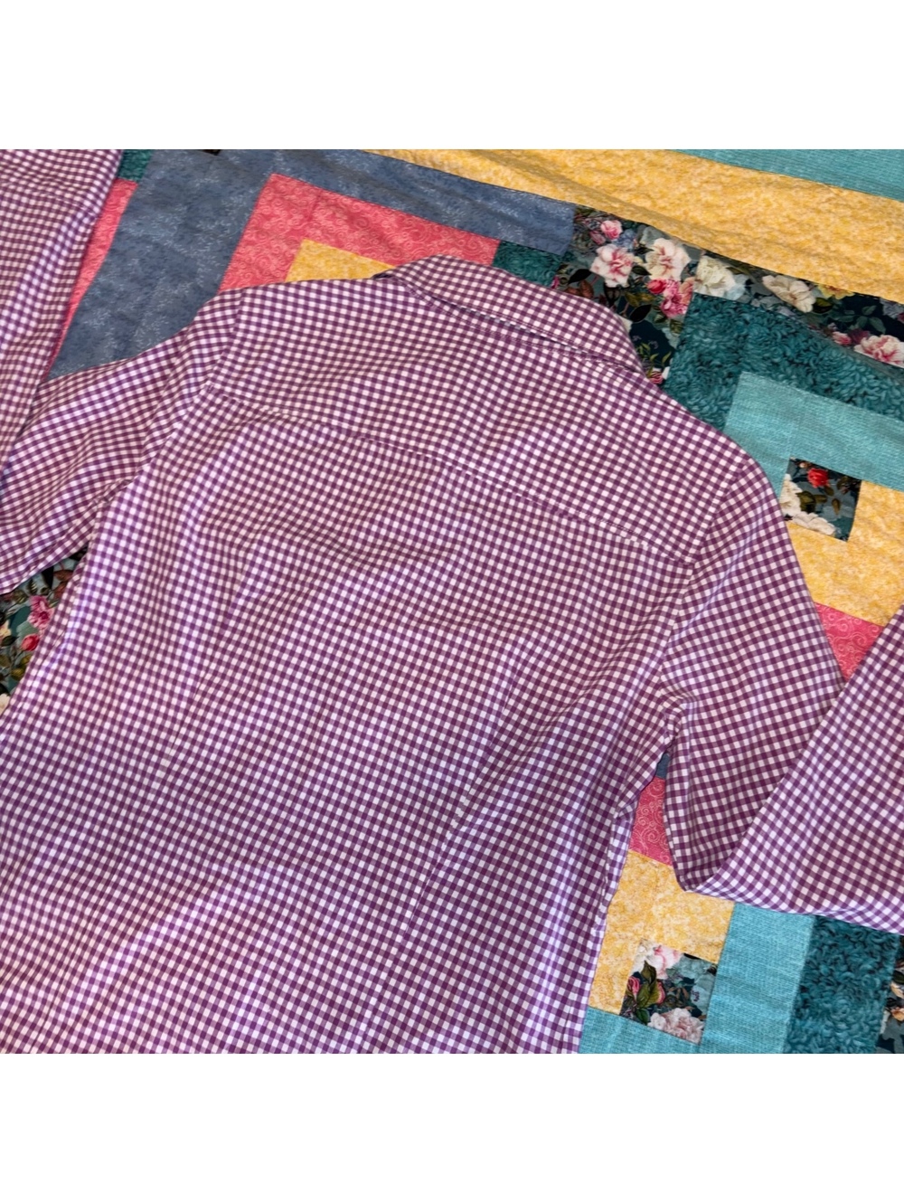 J.Crew The Perfect Shirt $79 Woman Size 2 Tall Purple Gingham Cotton ButtonDown - Picture 5 of 9